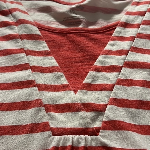 WHITE Stag red and white long sleeve V-neck top with modesty panel size large - Picture 4 of 7